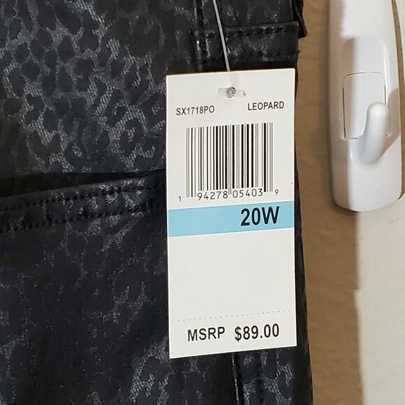 Seven7 Sunrise black leopard print mid rise skinny‎ stretch jeans 20W new!!!! - Picture 6 of 11